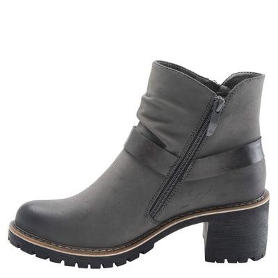 PATRIZIA Spring Step Firewood Booties for Women - Ladies Ankle Boots with Zipper Closure - Vegan Leather Womens Boots for Outdoor - Grey EU 37 / US 6.5-7