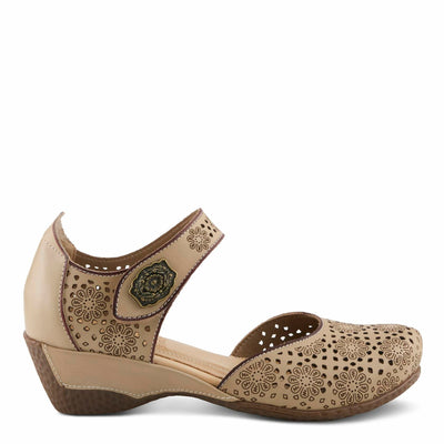 L'Artiste by Spring Step Women's Americana Mary Jane Flat, Beige, 6.5-7