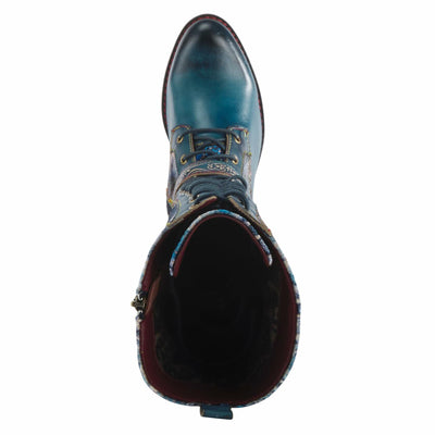 Spring Step L'Artiste Women's Vaneyck Leather Tall Boot Blue Multi EU 40 / US 9