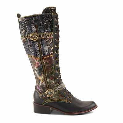 Spring Step L'Artiste Women's Vaneyck Leather Tall Boot Black Multi EU 40 / US 9