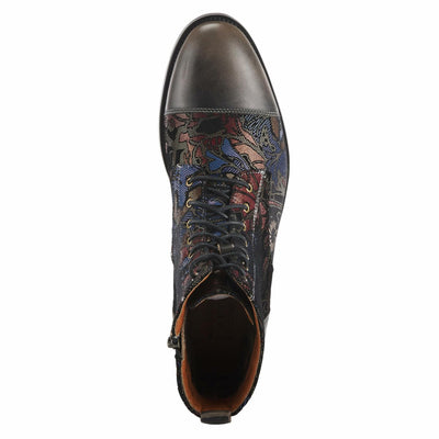 Spring Step L'Artiste Men's Elton Leather Bootie Grey Multi EU 45 / US 11.5