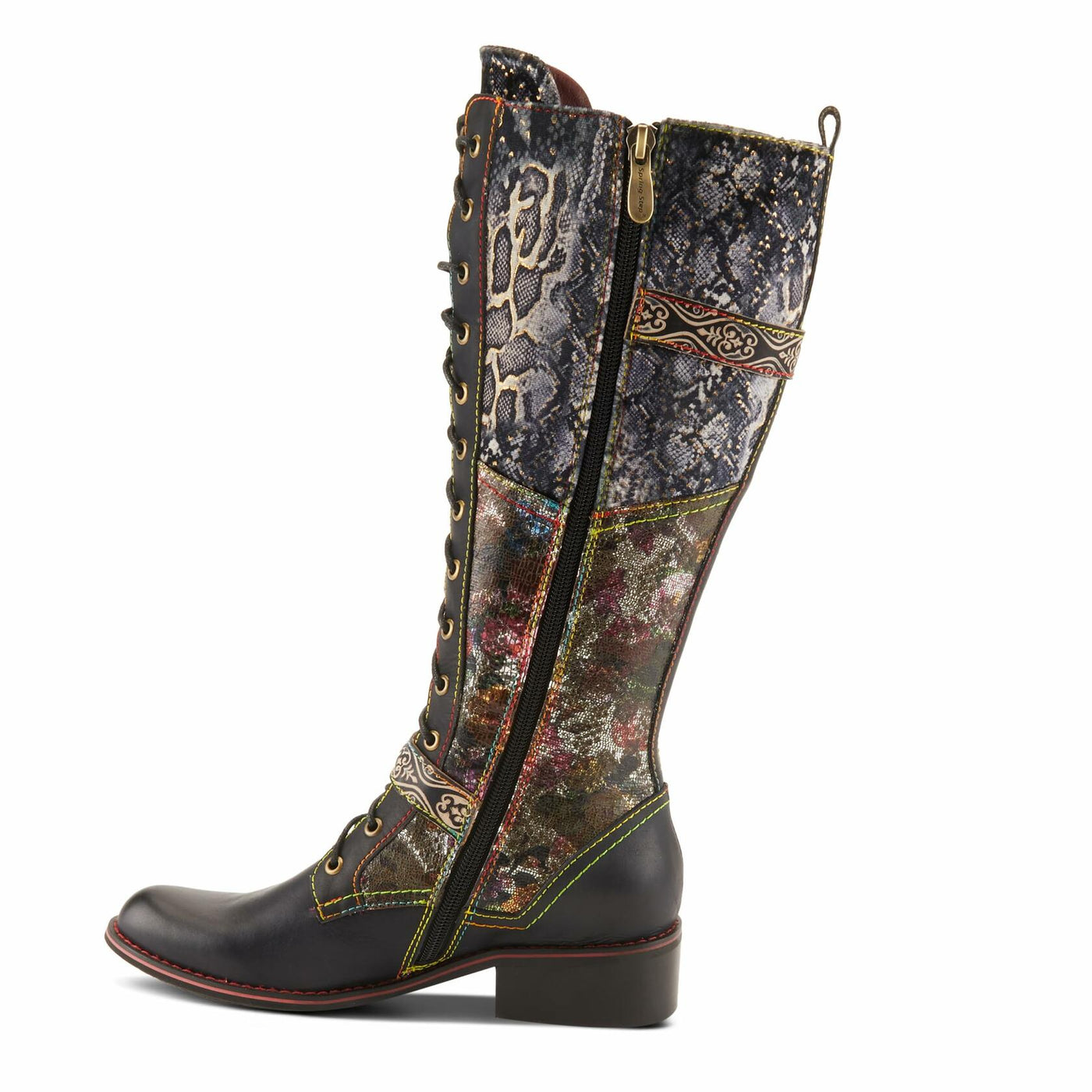 Spring Step L'Artiste Women's Vaneyck Leather Tall Boot Black Multi EU 40 / US 9