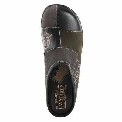 Spring Step L'Artiste Women's Woodside Leather Open Back Clog Black Multi EU 39 / US 8.5