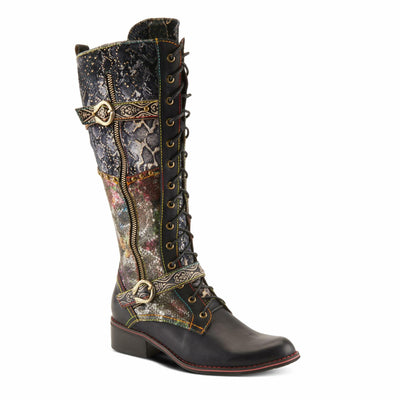 Spring Step L'Artiste Women's Vaneyck Leather Tall Boot Black Multi EU 40 / US 9