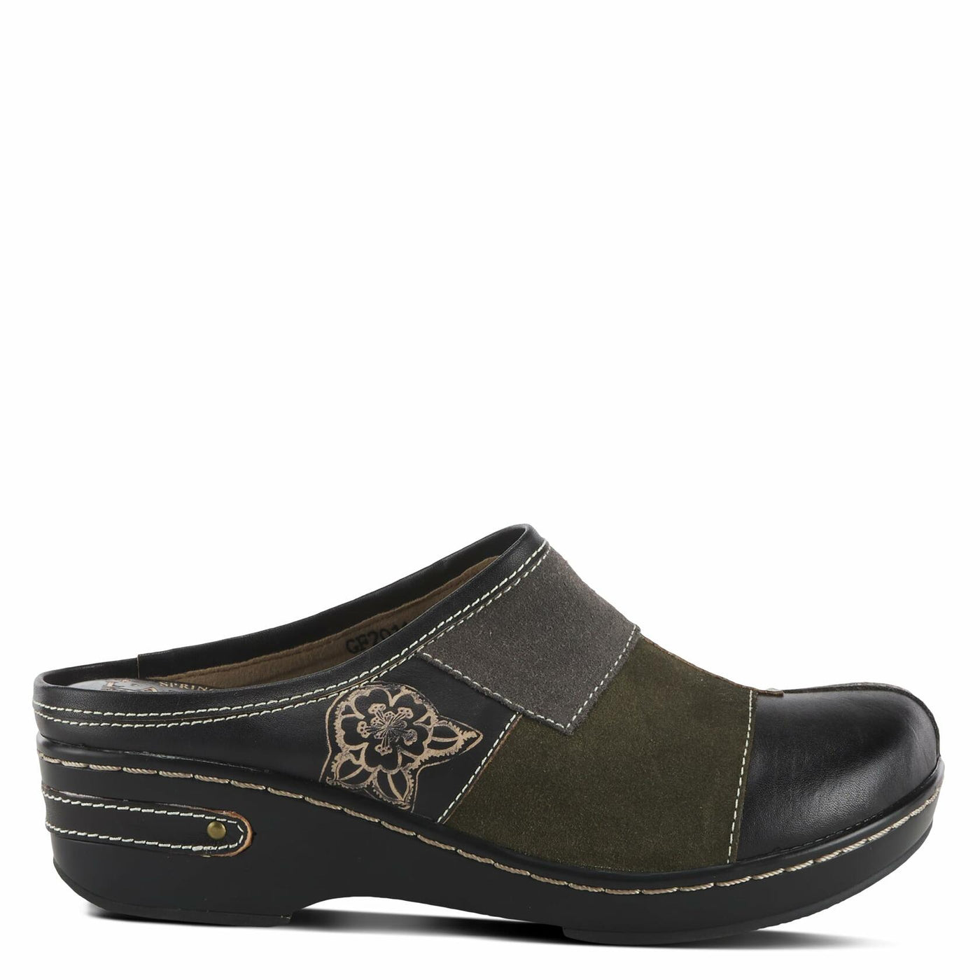 Spring Step L'Artiste Women's Woodside Leather Open Back Clog Black Multi EU 39 / US 8.5