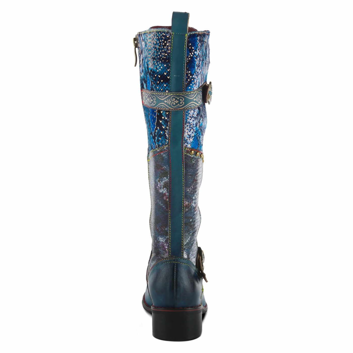 Spring Step L'Artiste Women's Vaneyck Leather Tall Boot Blue Multi EU 40 / US 9
