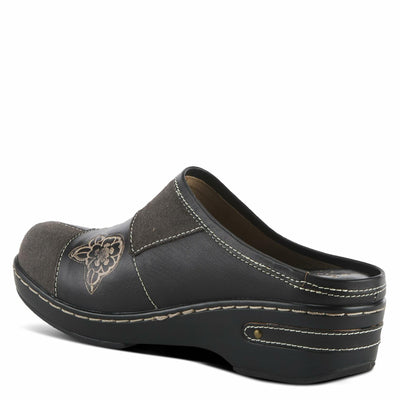 Spring Step L'Artiste Women's Woodside Leather Open Back Clog Black Multi EU 39 / US 8.5