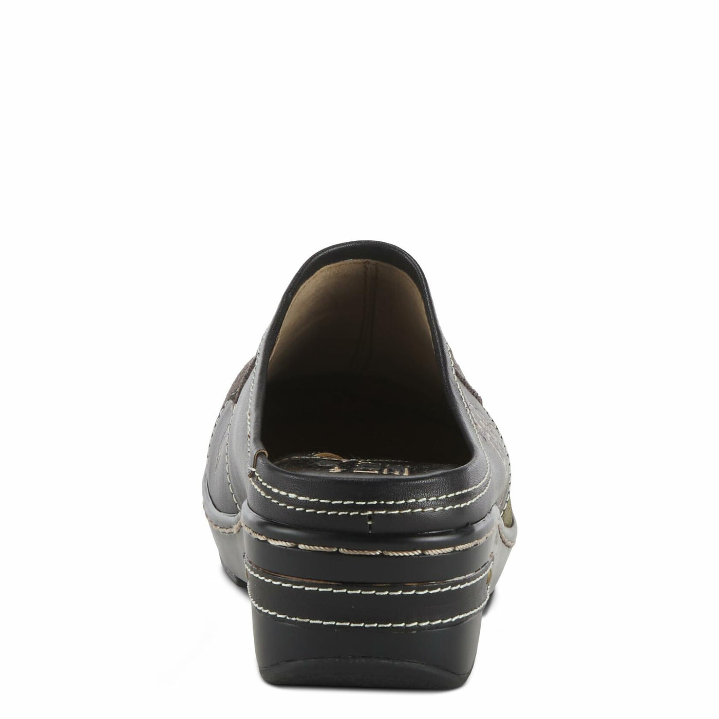 Spring Step L'Artiste Women's Woodside Leather Open Back Clog Black Multi EU 39 / US 8.5
