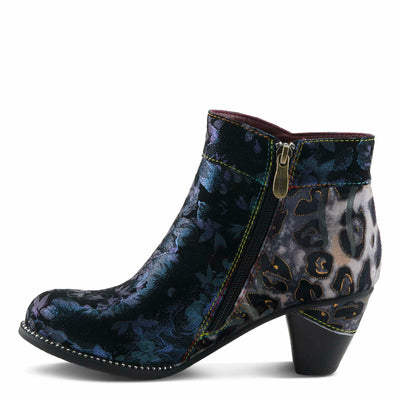 Spring Step L'Artiste Dessalynn Heeled Booties | Suede & Velvet Ankle Boots with Vintage Charm NAVY MULTI EU 37 / US 6.5-7