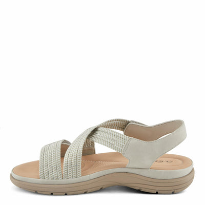 Flexus Women's CROSSBEAM Cross Over Sandals Light Grey EU 38 / US 7.5-8