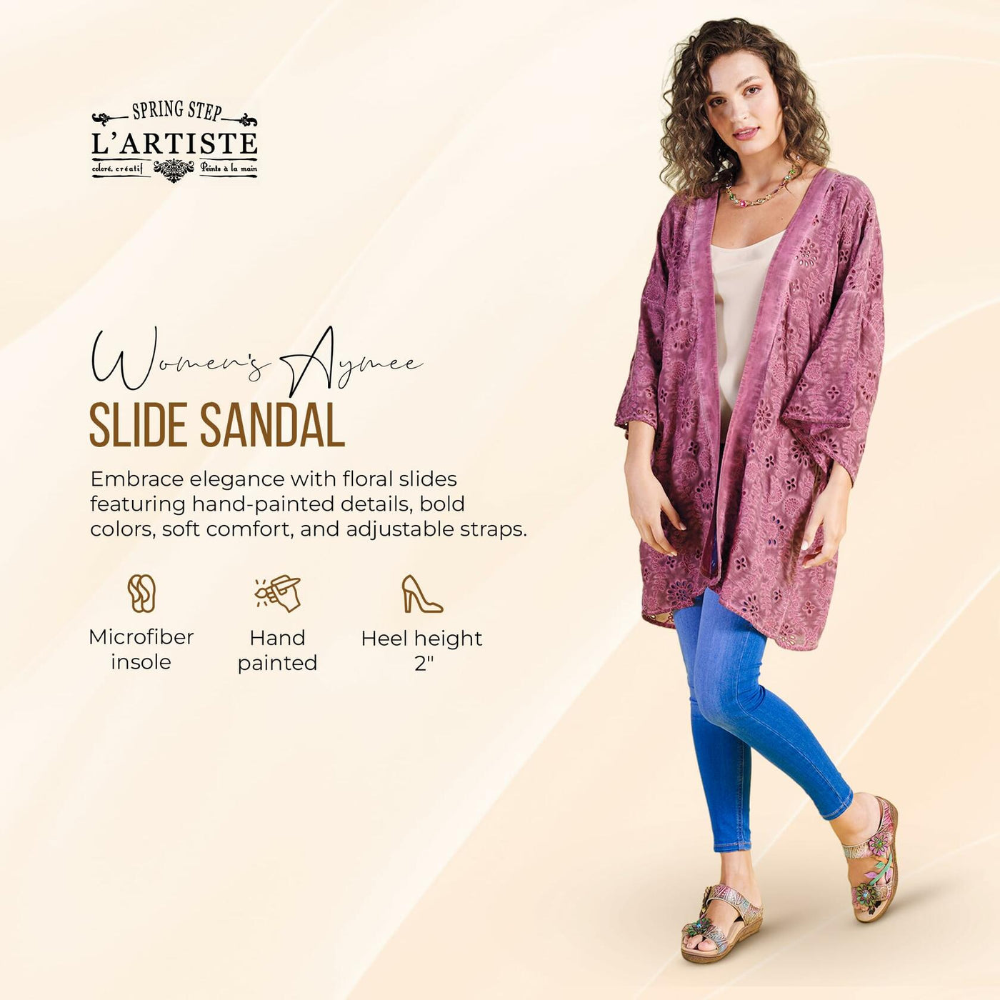 L'Artiste by Spring Step Womens Aymee Mango Multi 6.5-7 Medium