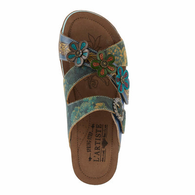 L'Artiste by Spring Step Women's Caelana Sandal, Blue Multi, 7.5-8