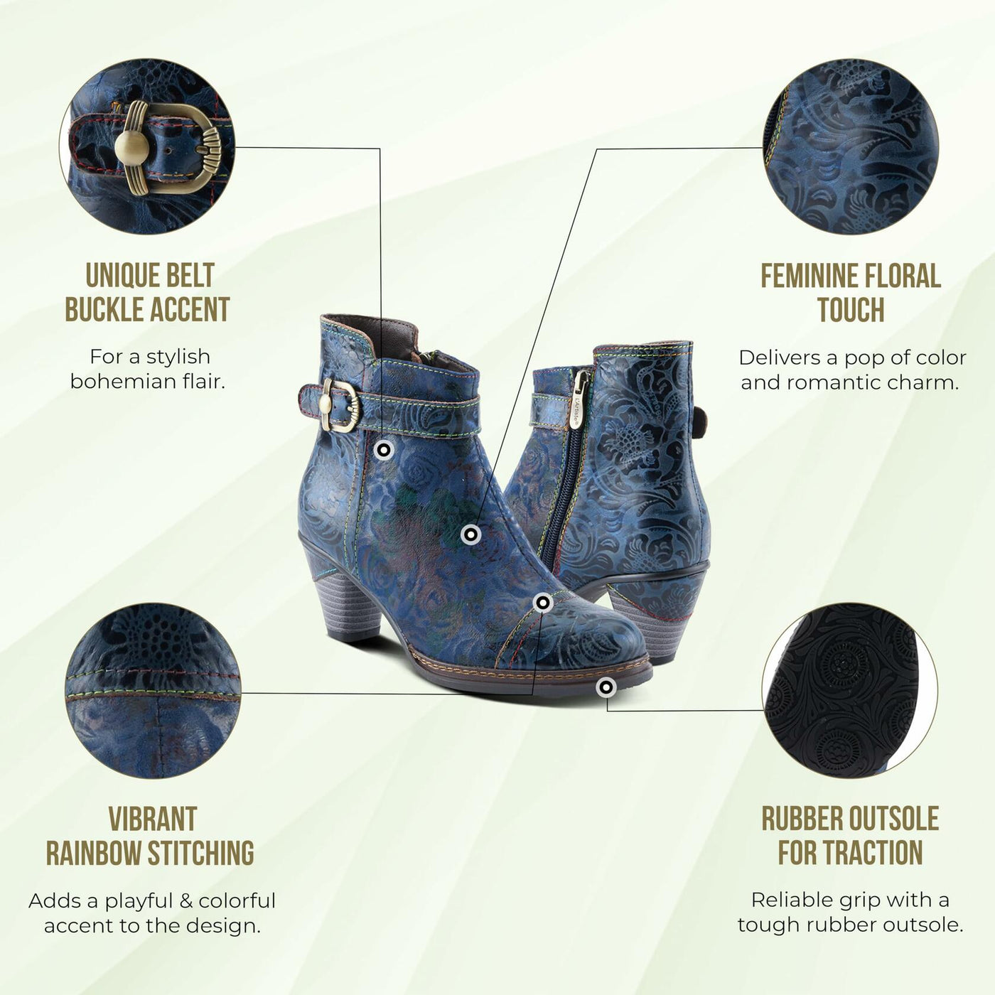 L'Artiste by Spring Step Women's Antilles Boho Booties, Camel, 8