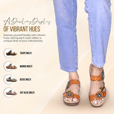 Spring Step L'Artiste Women's Aymee Slide Sandal Sky Blue Multi EU 38 / US 7.5-8