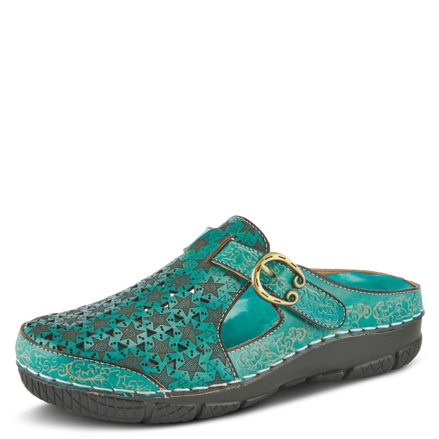 Spring Step L'Artiste Women's Popcorn Slide Sandal Turquoise EU 38 / US 7.5-8