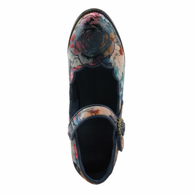 Spring Step L'Artiste Adodora-Prit Mary Jane Pumps | Baroque-Inspired Velvet & Leather Heels NAVY MULTI EU 39 / US 8.5