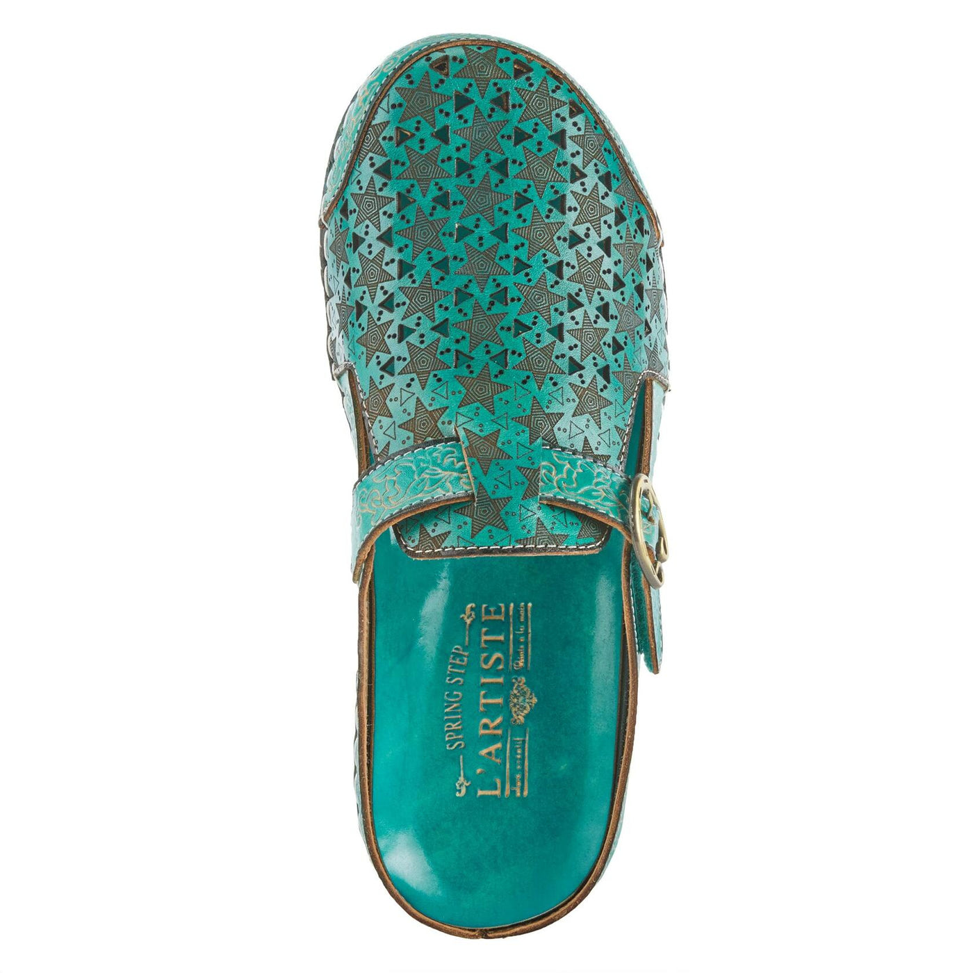 Spring Step L'Artiste Women's Popcorn Slide Sandal Turquoise EU 38 / US 7.5-8