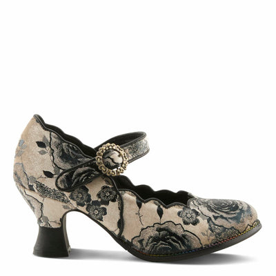Spring Step L'Artiste Adodora-Prit Mary Jane Pumps | Baroque-Inspired Velvet & Leather Heels Black Multi EU 37 / US 6.5-7