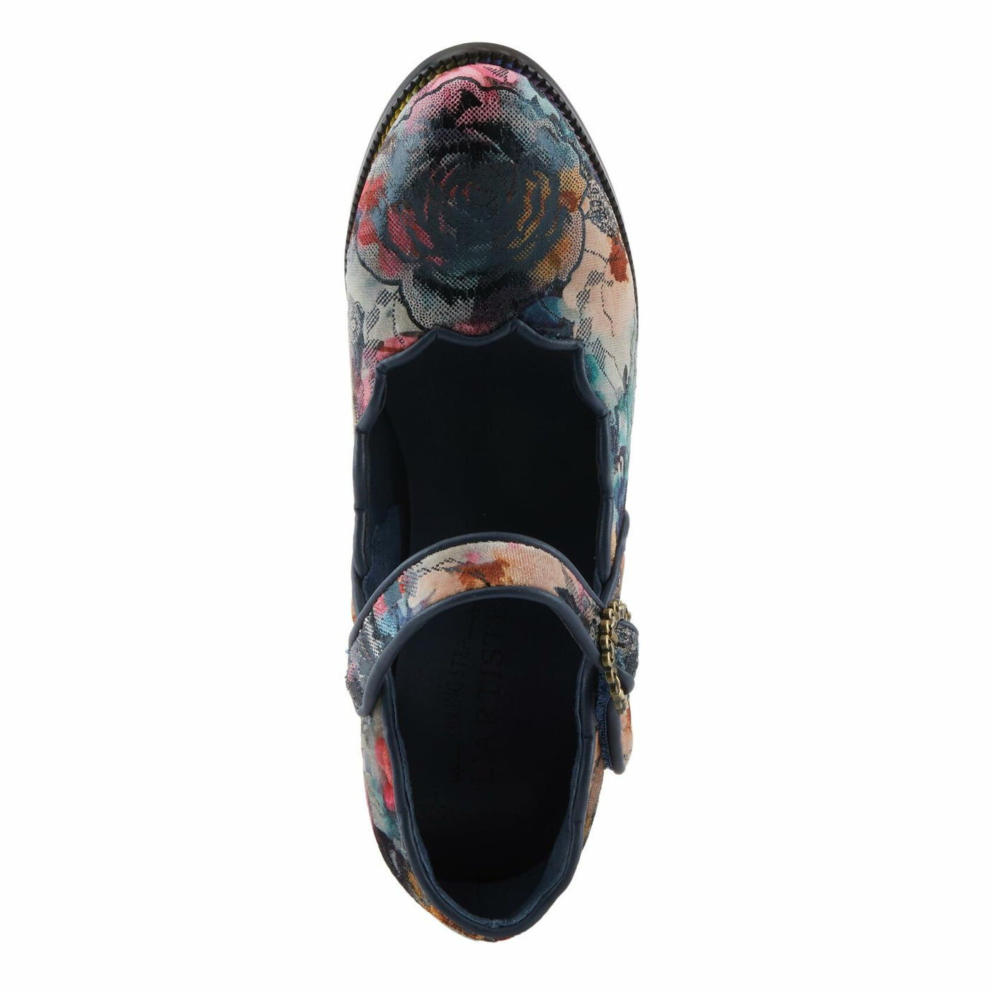 Spring Step L'Artiste Adodora-Prit Mary Jane Pumps | Baroque-Inspired Velvet & Leather Heels NAVY MULTI EU 38 / US 7.5-8