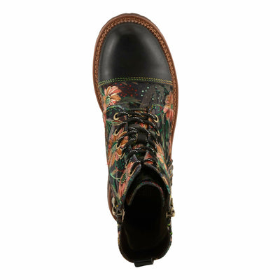 Spring Step L'Artiste Cordea Booties | Embroidered Leather Ankle Boots with Studded Details BLACK MULTI EU 37 / US 6.5-7