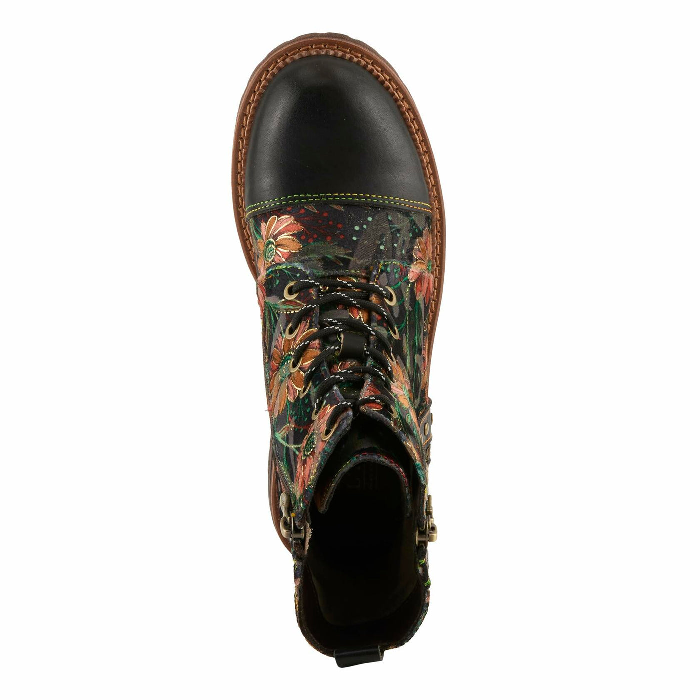 Spring Step L'Artiste Cordea Booties | Embroidered Leather Ankle Boots with Studded Details BLACK MULTI EU 36 / US 5.5-6