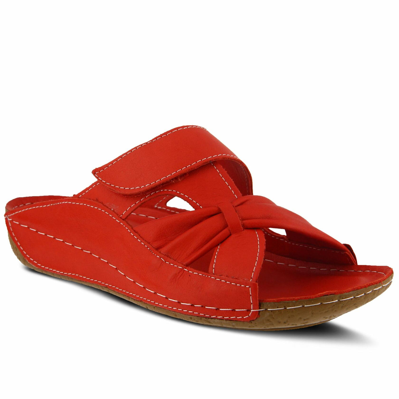 Spring Step Women's Style Gretta Red Euro Size 41 Leather Slide Sandal
