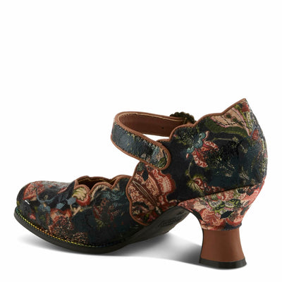 Spring Step L'Artiste Adodora-Prit Mary Jane Pumps | Baroque-Inspired Velvet & Leather Heels TAN MULTI EU 41 / US 9.5-10