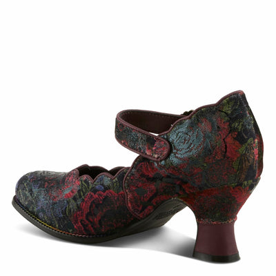 Spring Step L'Artiste Adodora-Prit Mary Jane Pumps | Baroque-Inspired Velvet & Leather Heels Plum Multi EU 40 / US 9