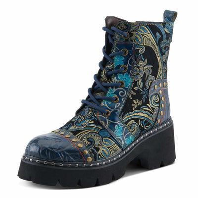 L'Artiste by Spring Step Women's Severity Fashion Boot, Blue Multi, 6