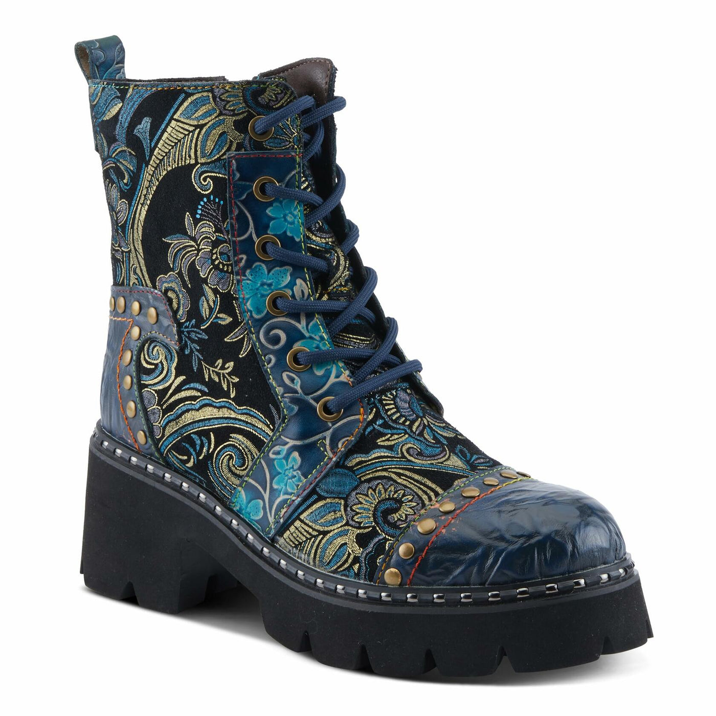 L'Artiste by Spring Step Women's Severity Fashion Boot, Blue Multi, 6