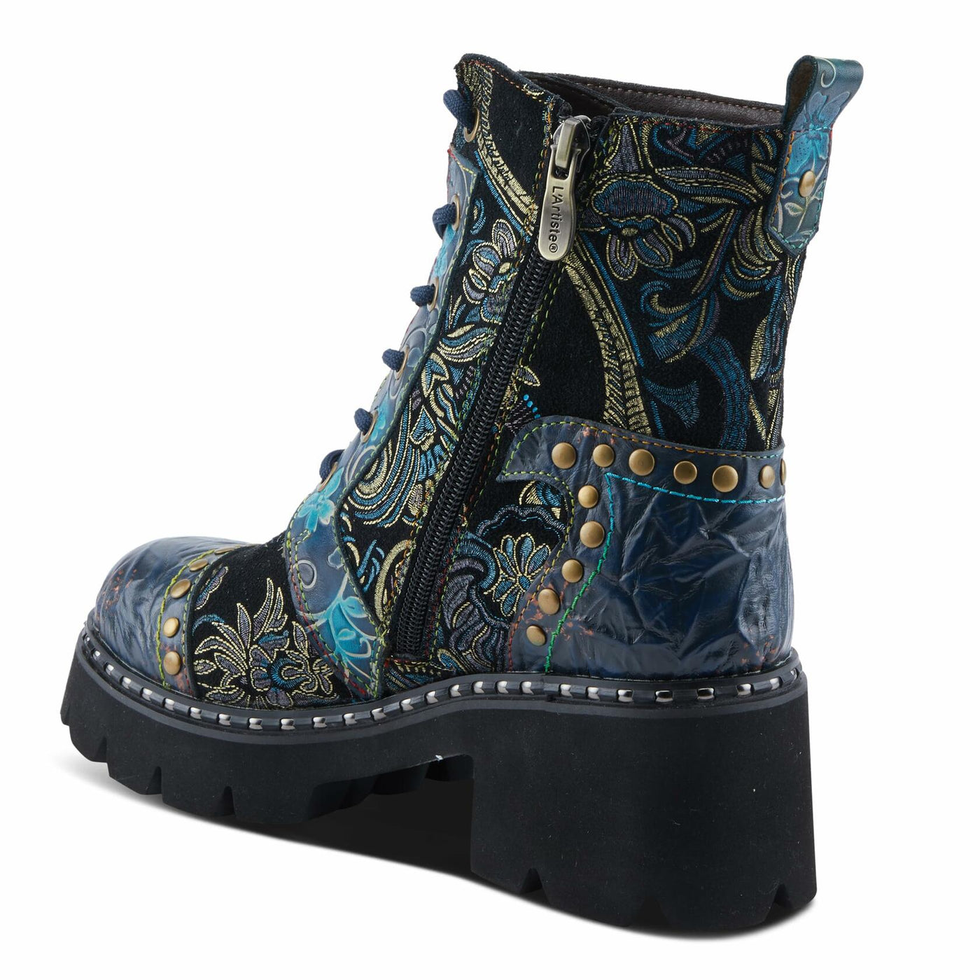L'Artiste by Spring Step Women's Severity Fashion Boot, Blue Multi, 6