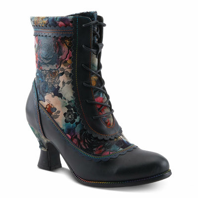 Spring Step L'Artiste Bewitch-Prit Boots | Elegant Hand-Painted Leather Ankle Booties NAVY MULTI EU 38 / US 7.5-8