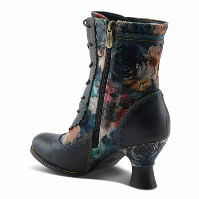 Spring Step L'Artiste Bewitch-Prit Boots | Elegant Hand-Painted Leather Ankle Booties NAVY MULTI EU 42 / US 10.5-11