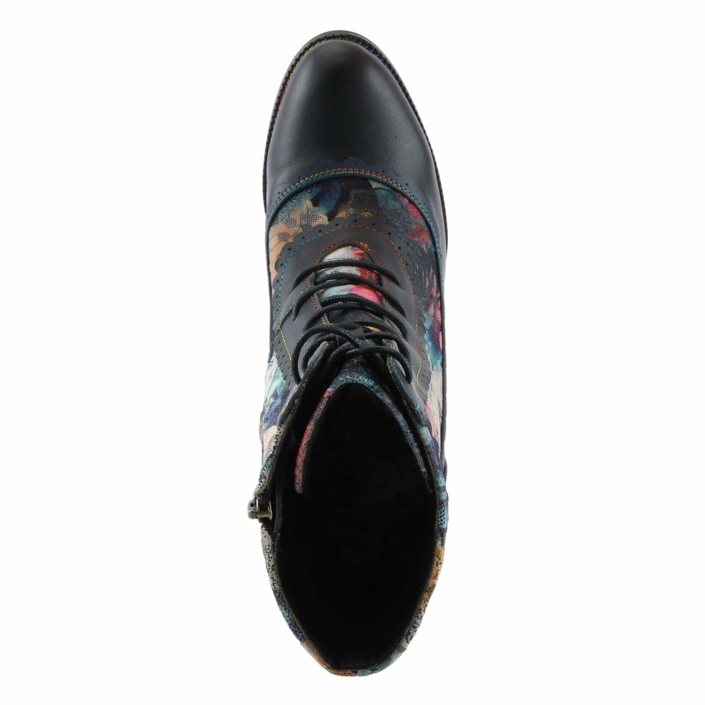 Spring Step L'Artiste Bewitch-Prit Boots | Elegant Hand-Painted Leather Ankle Booties NAVY MULTI EU 38 / US 7.5-8