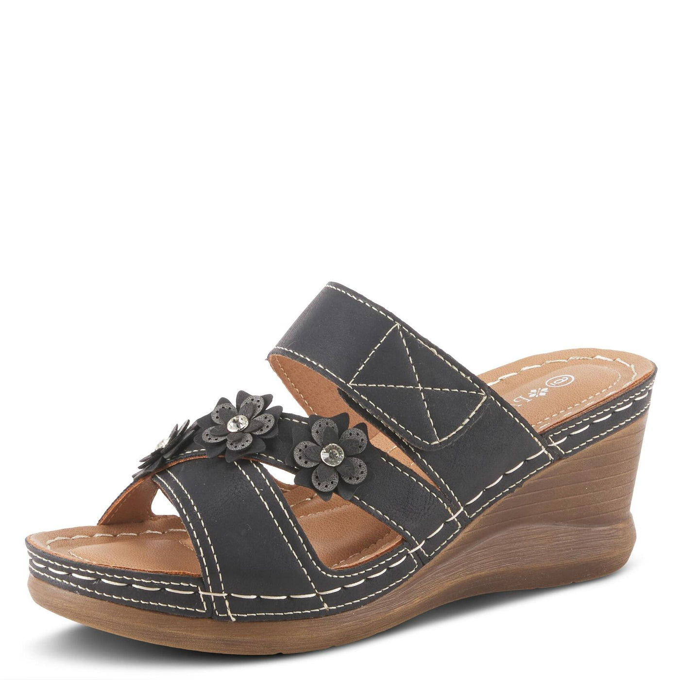 PATRIZIA Women's Lyndsay Slide Wedge Sandal Black EU 42 / US 10.5-11