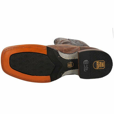 Dan Post Mens Franklin Embroidered Square Toe Pull On Casual Boots Mid Calf - Brown