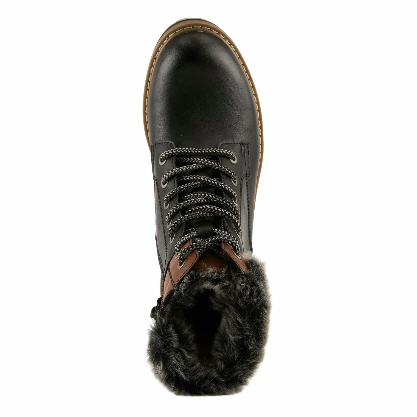 PATRIZIA CANARIO Women’s Winter Boot – Water-Resistant Faux Leather Ankle Boot with Faux Fur Lining & Lug Sole