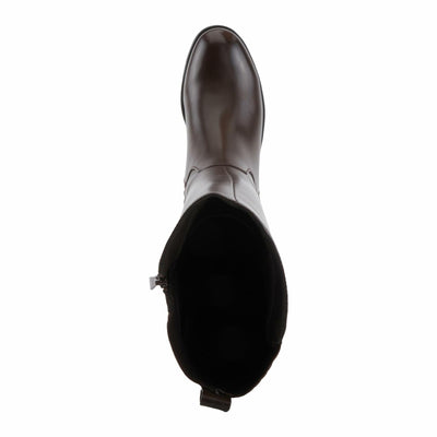 PATRIZIA PAPINA Women’s Tall Riding Boot – Faux Leather Knee-High with Buckle & Stretch Back Panel