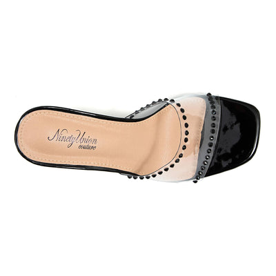Ninety Union Fancy Lucite Studded Slide Sandal With A High Heel