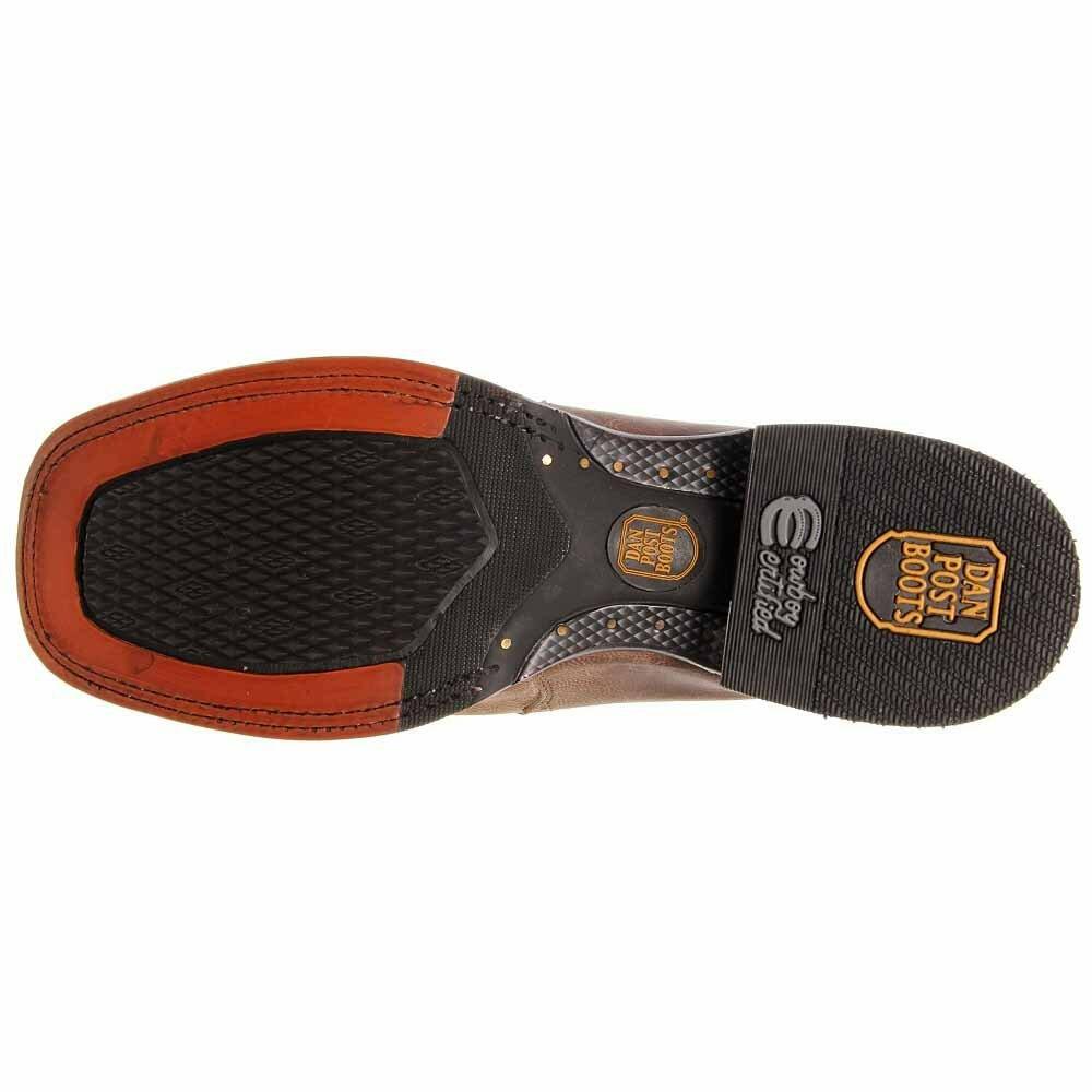 Dan Post Mens Franklin Embroidered Square Toe Pull On Casual Boots Mid Calf - Brown