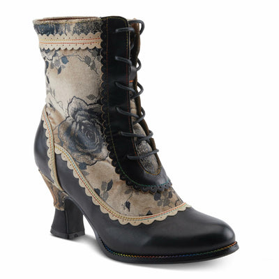 Spring Step L'Artiste Bewitch-Prit Boots | Elegant Hand-Painted Leather Ankle Booties BLACK MULTI EU 37 / US 6.5-7