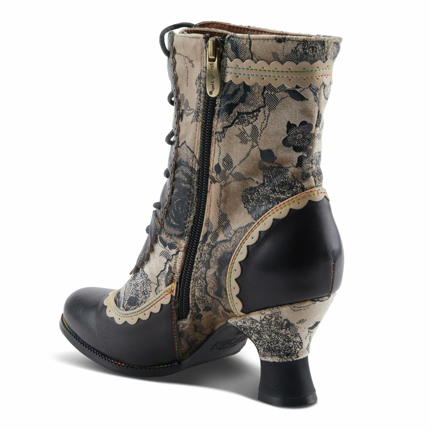 Spring Step L'Artiste Bewitch-Prit Boots | Elegant Hand-Painted Leather Ankle Booties BLACK MULTI EU 37 / US 6.5-7