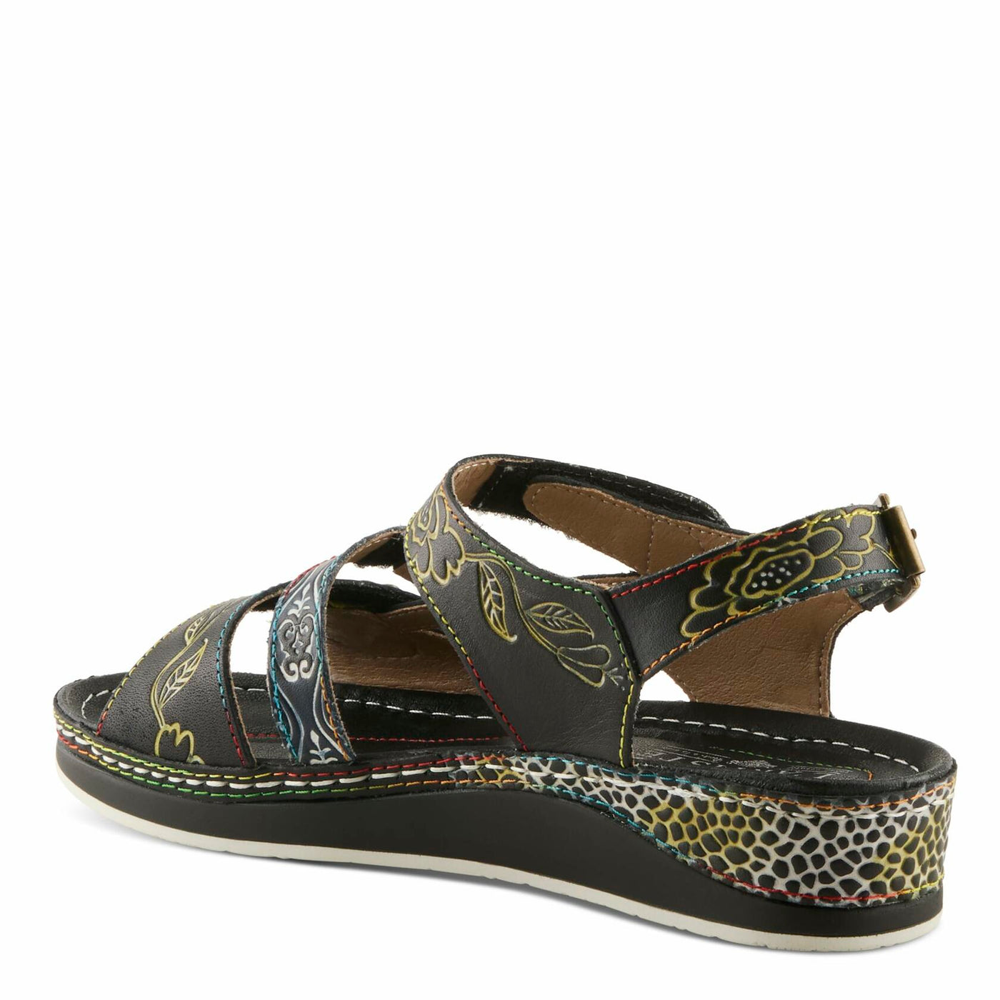 L'Artiste by Spring Step Women's Sumacah-bm Slide Sandal, Black/Multi, 40 EU/9 M US
