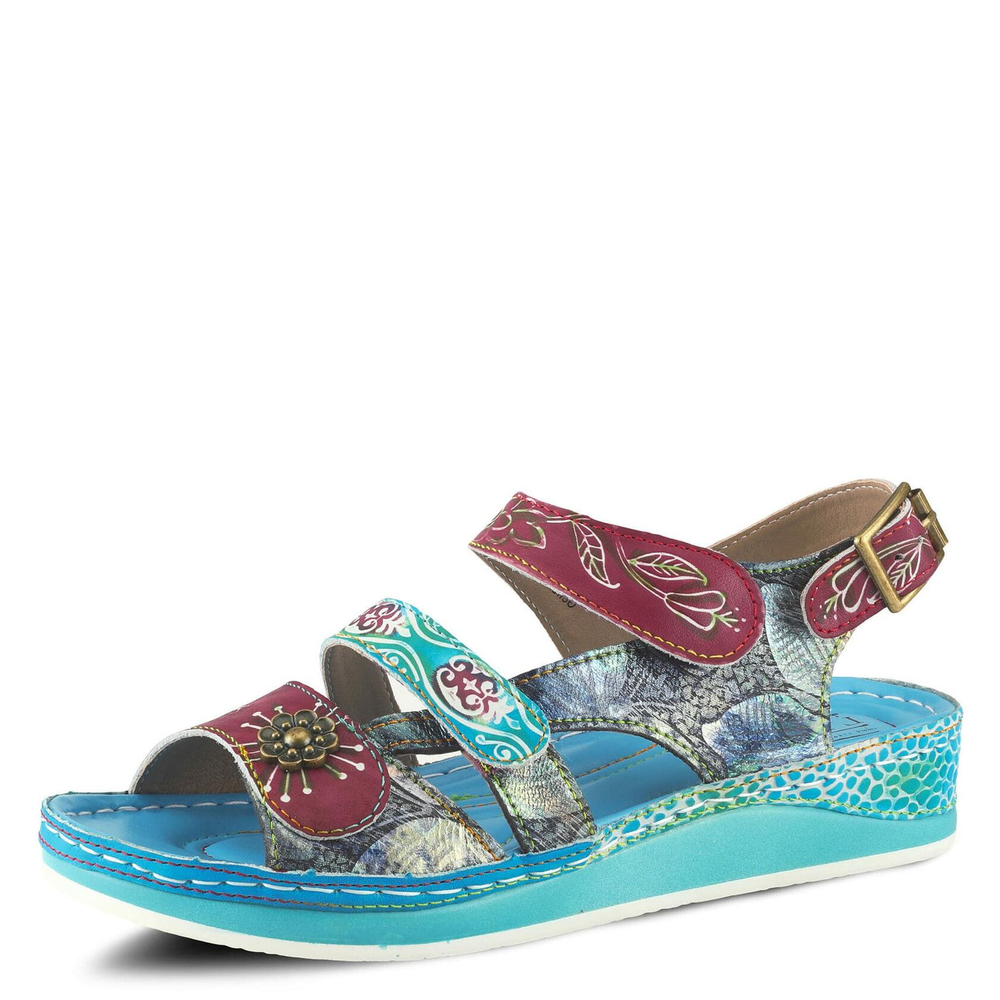 L�Artiste by Spring Step Women's Sumacah-aqm Slide Sandal, Aqua, 41 EU/9.5-10 M US