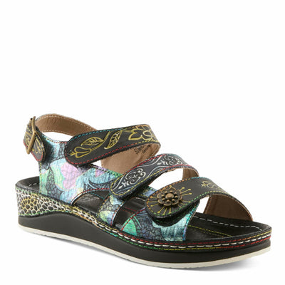 L'Artiste by Spring Step Women's Sumacah-bm Slide Sandal, Black/Multi, 40 EU/9 M US