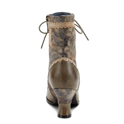 L’Artiste by Spring Step Women's Bewitch-Floral Ankle Boot, Olive Multi, 9.5-10