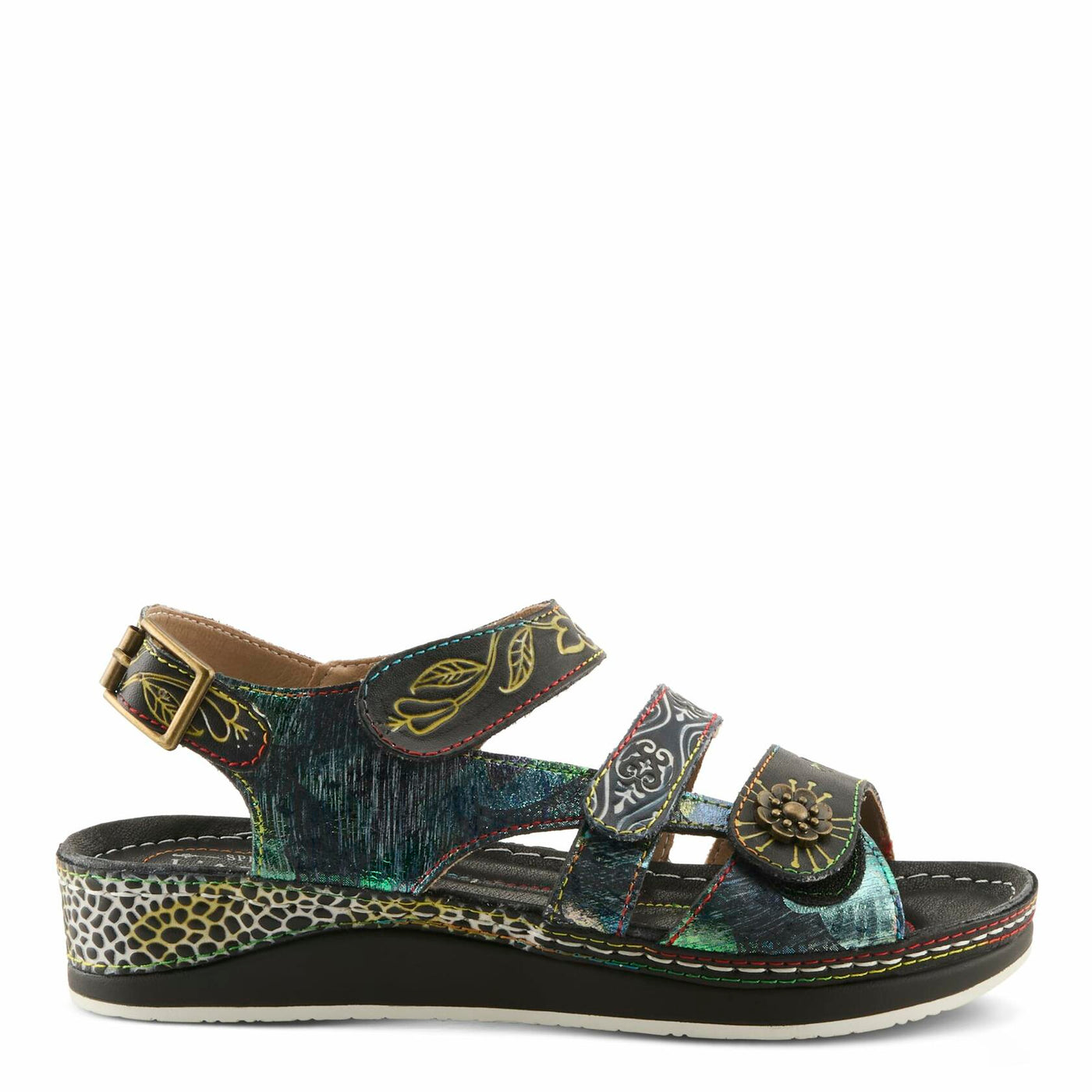 L'Artiste by Spring Step Women's Sumacah-bm Slide Sandal, Black/Multi, 40 EU/9 M US