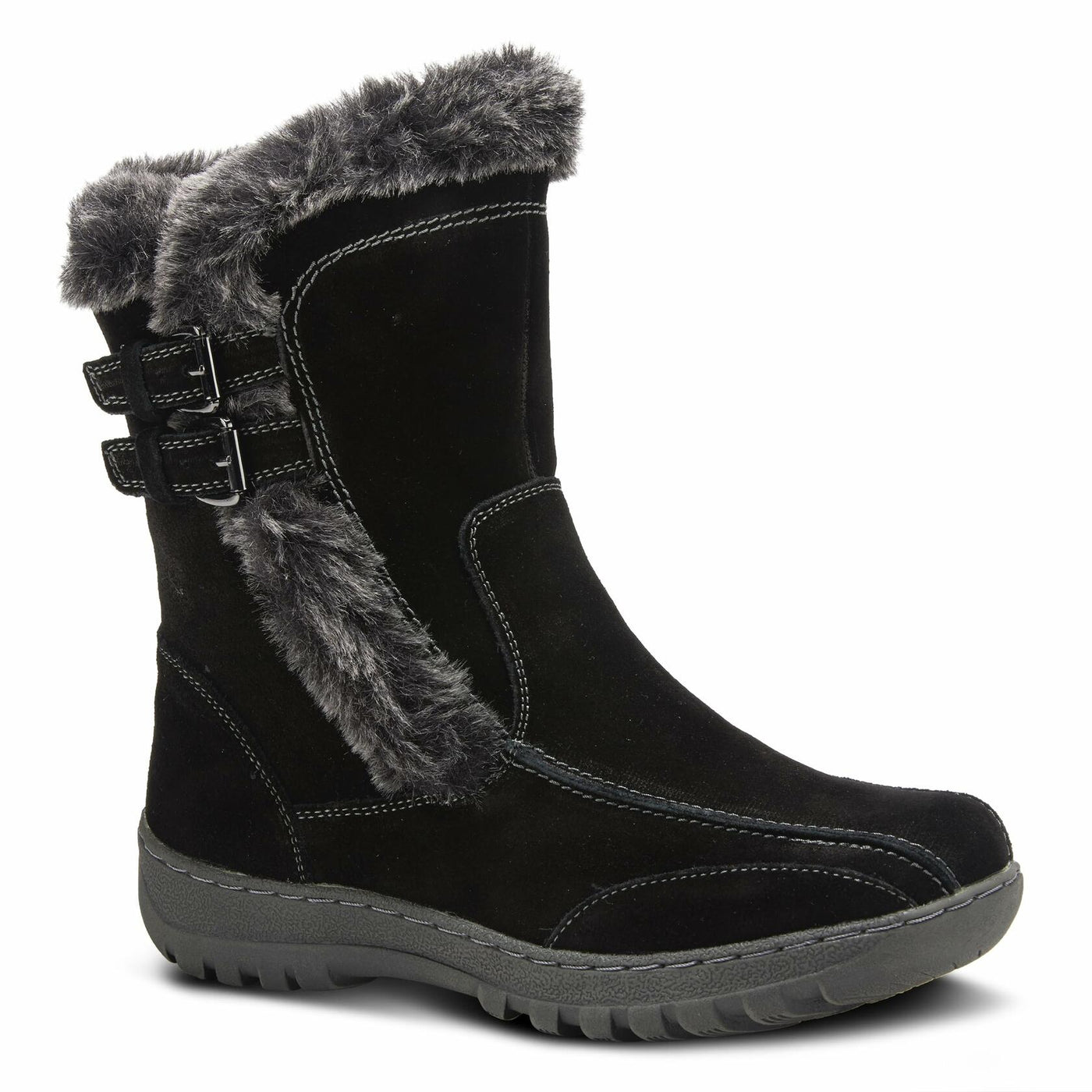 Spring Step Achieve Ankle Boots for Women - Waterproof Ladies Winter Boots with Faux Fur Trim - Women's Boots with Inside Zipper Closure - Black EU 38 / US 7.5-8