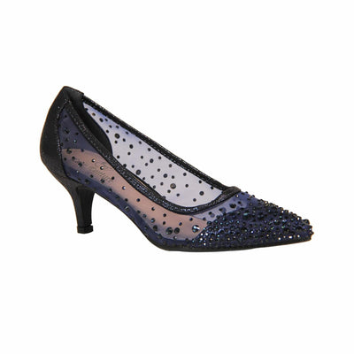 Lady Couture Rhinestone Mesh Dressy Shoes | Women’s Elegant Evening Pumps for Party, Wedding & Formal Occasions