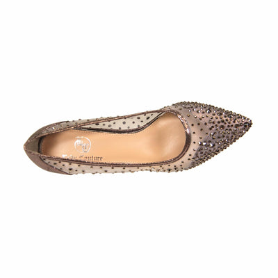 Lady Couture Rhinestone Mesh Dressy Shoes | Women’s Elegant Evening Pumps for Party, Wedding & Formal Occasions